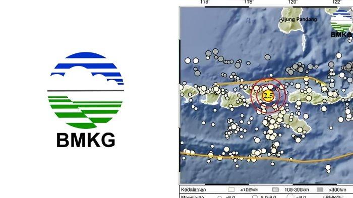 GEMPA KOTA BIMA - Tangkapan layar Badan Metereologi Klimatologi dan Geofisika, Minggu (18/5/2025). Informasi gempa hari ini dengan magnitudo 2.5 guncang 17 km tenggara Kota Bima, NTB.