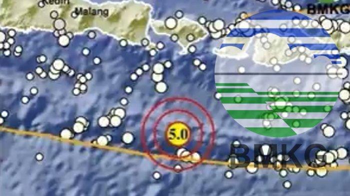 Gempa Kuta Selatan, Bali. (Kolase TribunKaltara.com / Twitter / @infoBMKG)