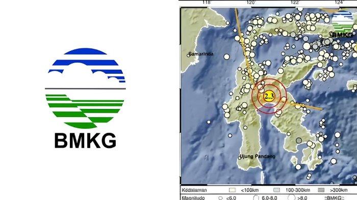 GEMPA LUWU TIMUR - Tangkapan layar Badan Metereologi Klimatologi dan Geofisika, Senin (9/6/2025). Informasi gempa hari ini dengan kekuatan magnitudo 2.3 guncang Luwu Timur Sulawesi Selatan di kedalaman 10 km.