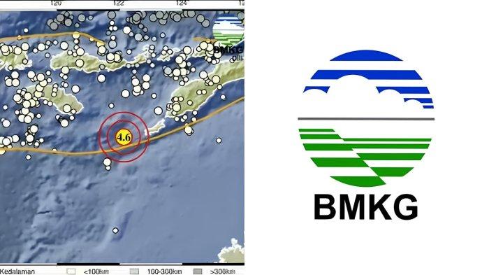 GEMPA BUMI NTT - Tangkapan layar Badan Metereologi Klimatologi dan Geofisika, Minggu (16/3/2025). Informasi gempa hari ini dengan magnitudo 4.6 guncang Sabu Raijua NTT di kedalaman 26 km.