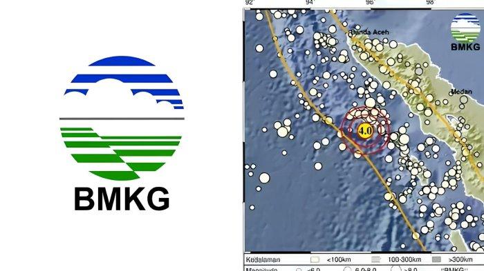 GEMPA SINABANG ACEH - Tangkapan layar Badan Metereologi Klimatologi dan Geofisika, Kamis (17/4/2025). Informasi gempa hari ini dengan kekuatan magnitudo 4.0 getarkan Sinabang Aceh di kedalaman 13 km.