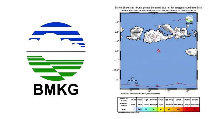 GEMPA SUMBAWA BARAT - Tangkapan layar Badan Metereologi Klimatologi dan Geofisika, Kamis (6/3/2025). Informasi gempa hari ini dengan magnitudo 3.6 guncang wilayah Sumbawa Barat NTB di kedalaman 26 km.