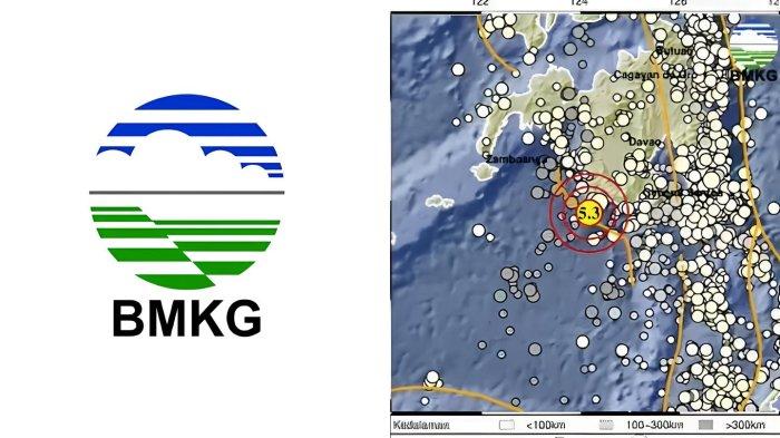 GEMPA TAHUNA SULUT - Tangkapan layar Badan Metereologi Klimatologi dan Geofisika, Rabu (16/4/2025). Informasi gempa hari ini dengan magnitudo 5.3 getarkan wilayah Tahuna, Kepulauan Sangihe, Sulawesi Utara di kedalaman 10 km.
