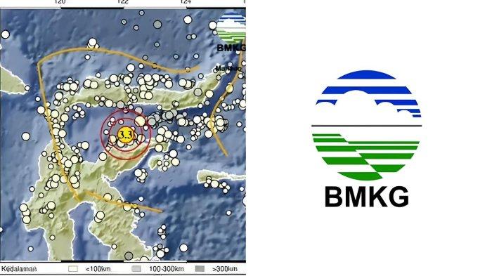 GEMPA TOJO UNA-UNA - Tangkapan layar Badan Metereologi Klimatologi dan Geofisika, Kamis (22/5/2025). Informasi gempa hari ini dengan magnitudo 3.3 guncang wilayah Tojo Una-Una, Sulawesi Tengah di kedalaman 10 km.