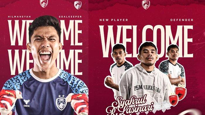 BERTAHAN DI PSM - Hilman Syah (kiri) dan Syahrul Lasinari saat diperkenalkan sebagai pemain baru PSM di Liga 1 2024/2025. Kini Hilman Syah dan Syahrul Lasinari bertahan di PSM.