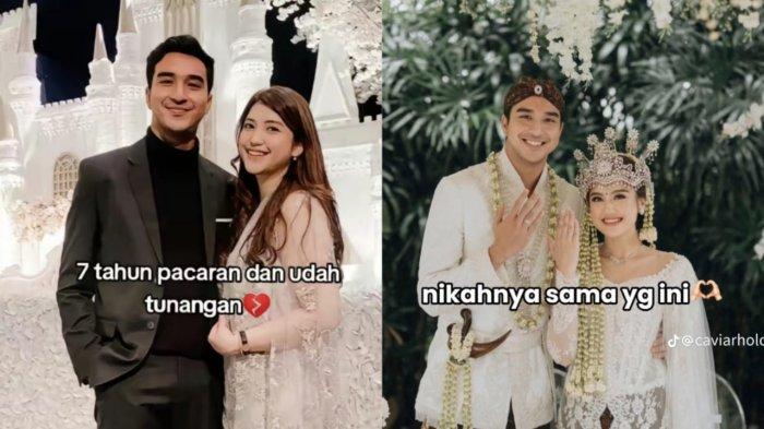 Konten TikTok warganet yang memberi dukungan kepada Dewi Paramita usai ditinggal menikah oleh Ibrahim Rasyid. (TikTok @safeplace/@caviarhold)