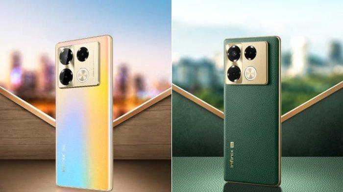 Dua varian warna dari Infinix Note 40 Pro 5G yakni warna Titan Gold dan Vintage Green (Infinix)