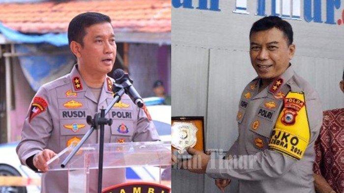 MUTASI POLRI - Irjen Pol Rusdi Hartono (kiri) saat jabat Kapolda Jambi, bersama Irjen Pol Yudhiawan Wibisono saat jabat Kapolda Sulsel. Dalam daftar mutasi Polri terbaru itu, Kapolri Jenderal Listyo Sigit Prabowo tunjuk Irjen Pol Rusdi Hartono jadi Kapolda Sulsel menggantikan Irjen Pol Yudhiawan Wibisono.