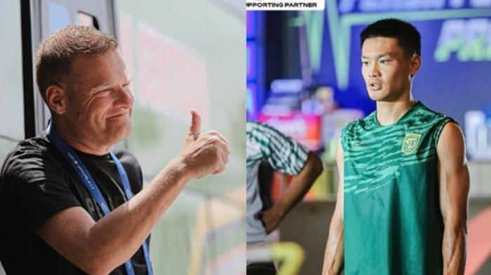 Selain kondisi terkini Persebaya Surabaya, Josep Gombau juga bongkar kondisi terkini Sho Yamamoto (kanan) jelang Derby Jatim kontra Persik Kediri di Liga 1.