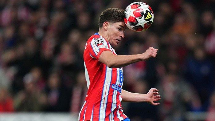 ON FIRE - Aksi penyerang Atletico Madrid, Julian Alvarez, pada pertandingan Liga Champions musim 2024/2025. Pemain asal Argentina ini dalam kondisi on fire jelang duel Atletico vs Real Madrid, pada babak 16 besar Liga Champions, Kamis (13/3/2025). (ARSIP - X/@championsleague)