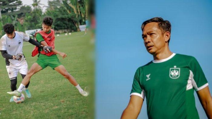 GEMBLENG PSIS - Kahudi Wahyu saat pimpin latihan PSIS. 