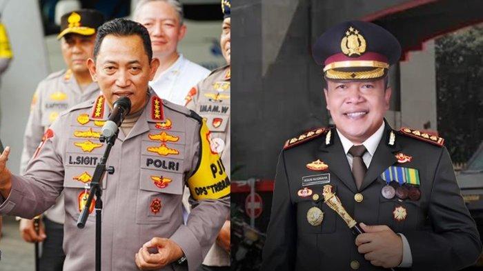 Sesuai TR Kapolri terkait mutasi Polri 2024, Kapolri Jenderal Listyo Sigit Prabowo (kiri) ganti Kapolresta Bulungan Kombes Pol Agus Nugraha dari jabatannya.