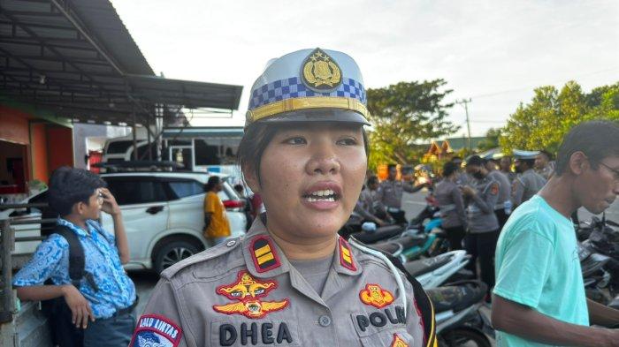 Kasatlantas Polres Malinau, Iptu Dhea Gustriwidya Ningrum saat ditemui sesusai operasi penertiban di Malinau Kota, Kalimantan Utara, Kamis (21/11/2024)