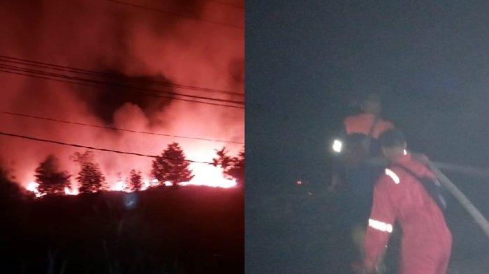 Kebakaran lahan kembali terjadi di Kelurahan Pantai Amal Kota Tarakan, Selasa (3/10/2023) malam.