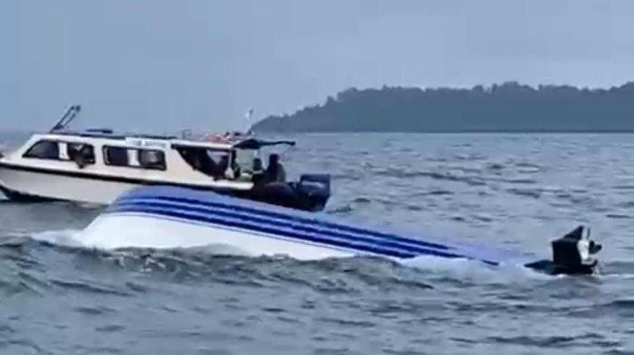 Kecelakaan speedboat di perariran Derawan-Maratua, Berau, Kalimantan Timur, Sabtu (10/02/2024).