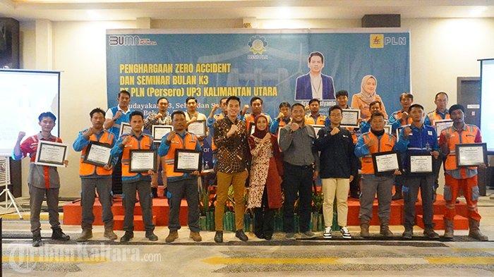Kegiatan Award Zero Accident dan Seminar Bulan Keselamatan dan Kesehatan Kerja (K3) yang digelar PT PLN UP3 Kaltara, di Hotel Luminor, Tanjung Selor, Kaltara, Kamis (1/2/2024).