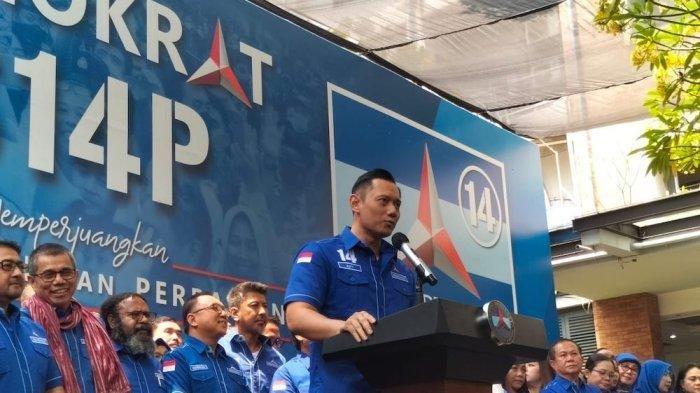 Ketua Umum Partai Demokrat AHY merespon deklarasi Anies Baswedan dan Cak Imin, Senin (4/9/2023). Partai Demokrat akhirnya memutuskan keluar dari Koalisi Perubahan.
