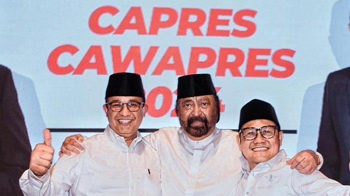 Ketum Nasdem Surya Paloh saat hadiri deklarasi Capres Cawapres dari Nasdem dan PKB yakni Anies Baswedan dan Cak Imin di Hotel Yamato, Surabaya, Jawa Timur