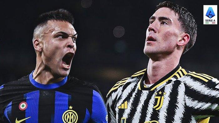 Adu tajam penyerang Inter Milan Lautaro Martinez dan bomber Juventus, Dusan Vlahovic.