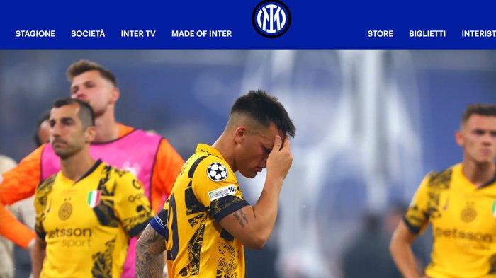 SINDIR REKAN SETIM - Ekspresi Kapten Inter Milan, Lautaro Martinez saat menderita kekalahan telak dari PSG 5 gol tanpa balas, di Final Liga Champions, Minggu (1/6/2025). Lautaro menyindir rekan setim selepas hasil buruk tersingkir dari Piala Dunia Antarklub, Selasa (1/7/2025). (ARSIP - Tangkapan Layar inter.it)