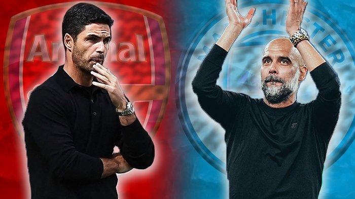 Big Match Arsenal vs Man City di Liga Inggris, adu taktik Mikel Arteta dan Pep Guardiola. (Kolase TribunKaltara.com)