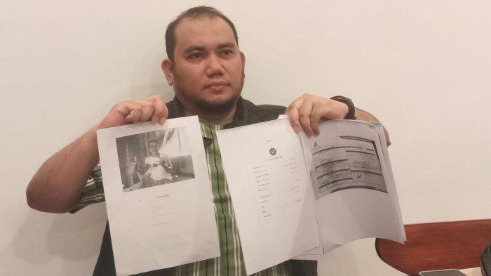 Mukhlis Ramlan, kuasa hukum dari kliennya, DO, korban dugaan penipuan dan penggelapan dilakukan terduga AA, melaksanakan rilis pers, Minggu (19/5/2024).