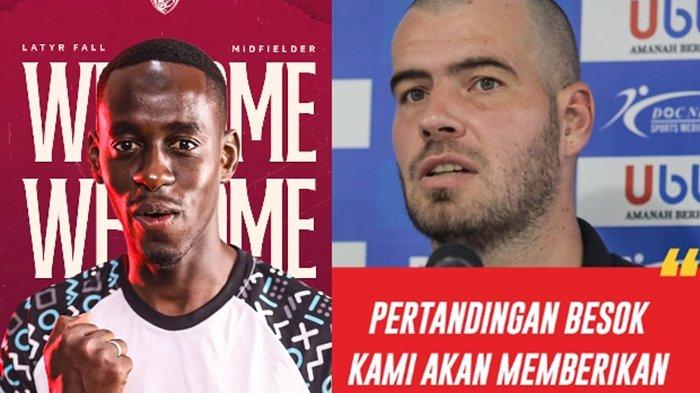 FOTO Latyr Fall dan Wiljan Pluim (kanan). PSM Makassar gaet Latyr Fall sebagai calon suksesor Wiljan Pluim yang akan perkuat lini tengah Juku Eja di Liga 1 mendatang.