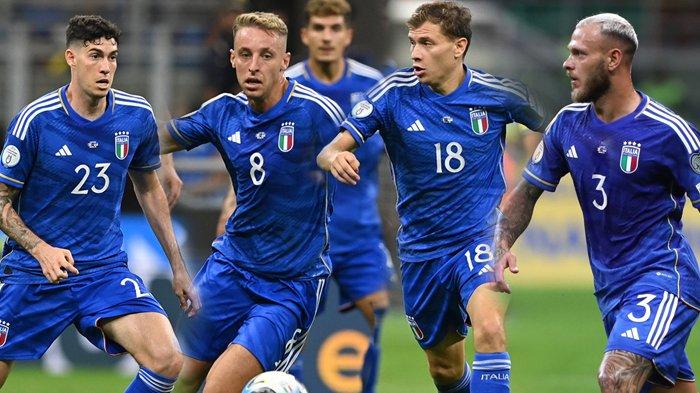 Para pemain Inter Milan di Timnas Italia, Alesandro Bastoni, Davide Frattesi, Nicolo Barella, dan Federico Dimarco. (Kolase TribunKaltara.com / figc.it)