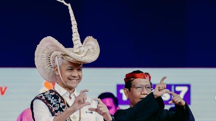 Pasangan Ganjar-Mahfud saat debat Cawapres perdana. Ganjar Pranowo tak khawatir Gubernur Jatim Khofifah Indar Parawansa dukung Prabowo-Gibran.