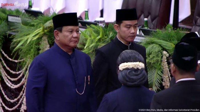 Pelantikan Presiden dan Wakil Presiden Prabowo Subianto dan Gibran Rakabuming Raka pada Minggu (20/10/2024) di gedung DPR/MPR. (YouTube Sekretariat Presiden)