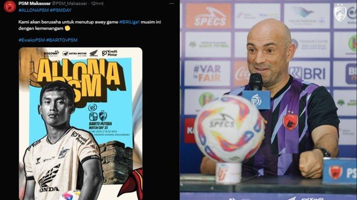 PREDIKSI SKOR - Pelatih PSM Bernardo Tavares (kanan) jelang duel Barito Putera. Laga Barito Putera kontra PSM Makassar di Liga 1 jadi momentum duel beda nasib antara pasukan Vitor Tinoco dan Juku Eja yang dilatih Bernardo Tavares. Cek prediksi skor di sini.