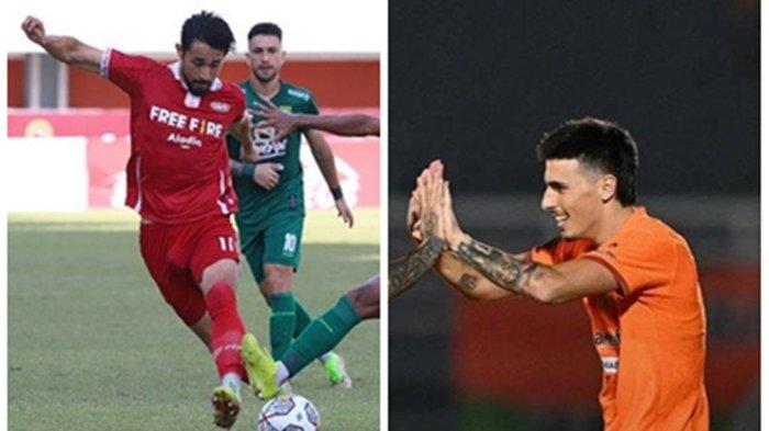 Pemain incaran Borneo FC asal Persis Solo Gavin Kwan (kiri) dan pemain Borneo FC, Silverio Silva yang tengah diincar Persib Bandung.