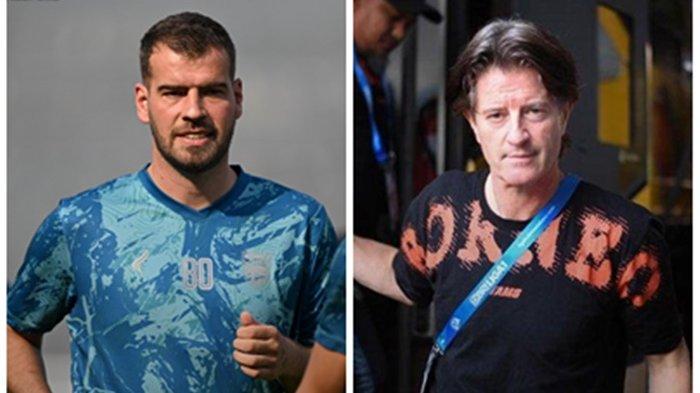 Pemain anyar Borneo FC, Wiljan Pluim (kiri) dan Pelatih Borneo FC Pieter Huistra