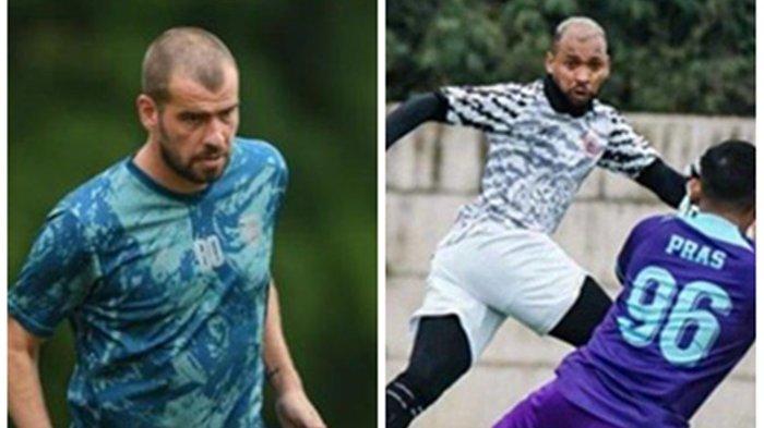 Penyerang Borneo FC, Wiljan Pluim dan Penyerang Persija Jakarta, Gustavo Almeida.