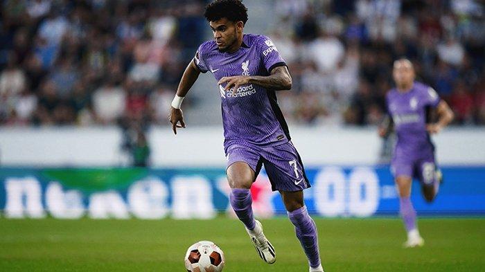 Penyerang Liverpool Luis Diaz di laga Europa League melawan LASK