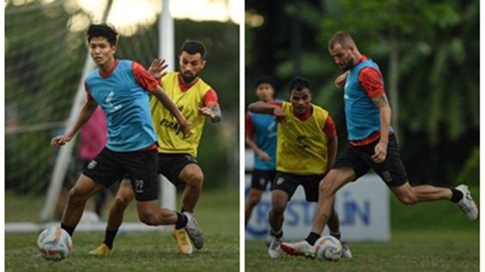 Persiapkan diri jalani lanjutan Liga 1 menhadapi Persija Jakarta, Tampak pemain Borneo FC saat menjalani Training Center (TC) di Yogyakarta.