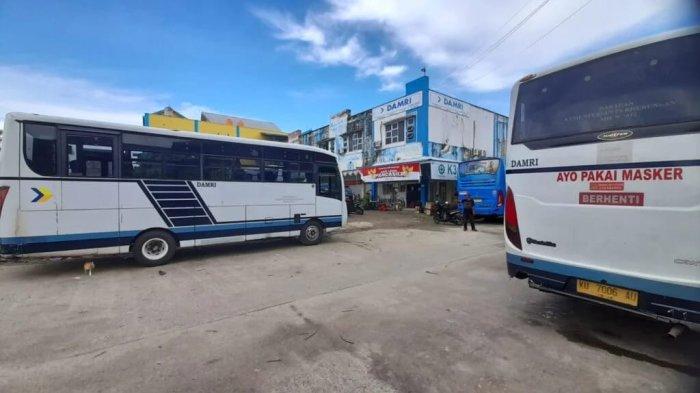 Iilustrasi terminal sementara bus Damri di areal Pasar Induk Tanjung Selor, yang menjadi terminal bus sementara. (Tribunkaltara.com)