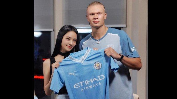 Potret bintang Man City Erling Haaland dan personel BLACKPINK Jisoo. (Instagram/@erling.haaland)