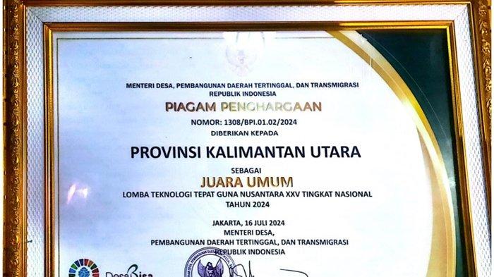 Pagelaran TTG Nusantara XXV Tingkat Nasional mengantarkan Provinsi Kaltara sebagai Juara Umum.