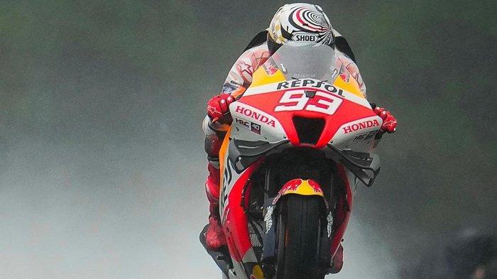 Aksi pebalap Repsol Honda, Marc Marquez saat latihan bebas di Sirkuit Motegi jelang MotoGP Jepang 2022. (Instagram / @motogp)