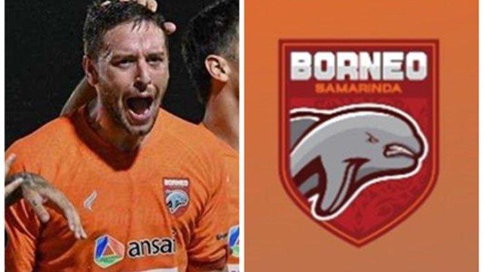 Selebrasi Felipe Cadenazzi bersama pemain Borneo FC lainnya, saat menjebol gawang Persik Kediri, Felipe Cadenazzi menciptakan hattrick atau tiga gol di pertandingan tersebut.