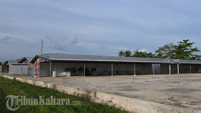 Suasana di Sentra UMKM Seluwing, Malinau Kota, Kamis (14/3/2024). Dalam waktu dekat, pedagang alun-alun akan dipindahkan ke lokasi ini. (TribunKaltara.com/Mohamad Supri)