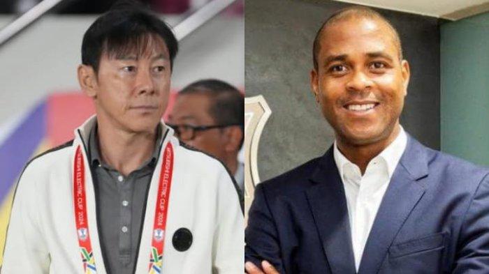 Mantan pelatih Timnas Indonesia, Shin Tae-yong dan pelatih anyar Timnas Indonesia, Patrick Kluivert.
