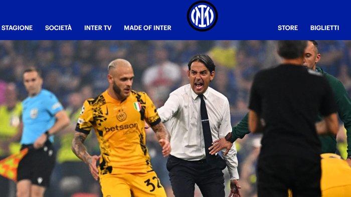 KALAH TELAK - Ekspresi pelatih Simone Inzaghi saat memimpin Inter Milan di laga final Liga Champions melawan PSG, Nerazzurri kalah telak 0-5 dari PSG, di Allianz Stadium, Minggu (1/6/2025). (Tangkapan Layar inter.it)
