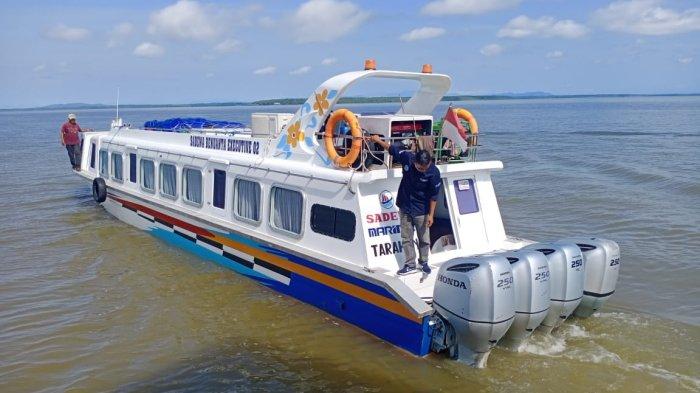 Speedboat reguler yang siap bertolak dari Pelabuhan Liem Hie Djung Nunukan, Selasa (26/09/2023), pagi.