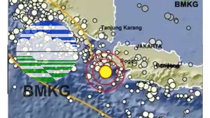 Gempa Sumur Banten. (Kolase TribunKaltara.com / Twitter / @infoBMKG)