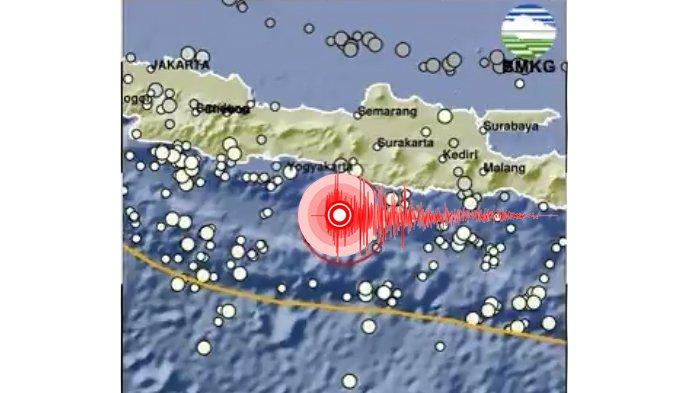 Info gempa Gunung Kidul Yogyakarta.