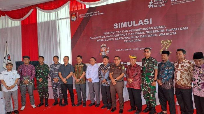 Muhammad Nasir saat hadir pada acara simulasi pemungutan dan penghitungan suara Pilkada yang digelar KPU Kaltara, Kamis (31/10/2024).