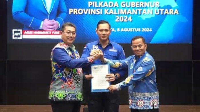 Penyerahan rekomendasi kepada Bakal Calon Gubernur dan Bakal Calon Wakil Gubernur Kaltara, Yansen TP - Suratno diserahkan langsung Ketua Umum Partai Demokrat Agus Harimurti Yudhoyono atau AHY.