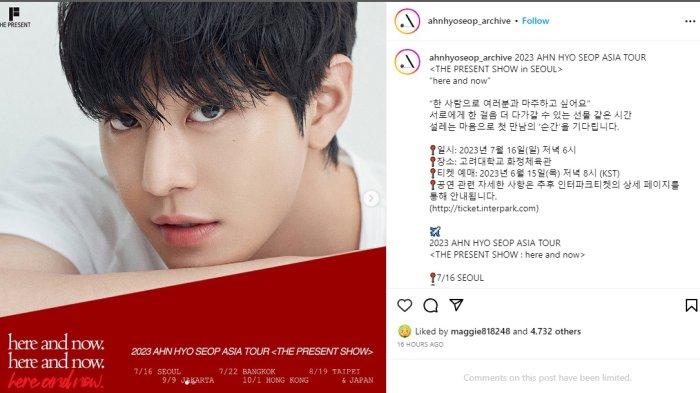 Aktor Ahn Hyo Seop akan menggelar fan meeting di Jakarta 9 September 2023 mendatang (Instagram/@ahnhyoseop_archive)